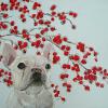 Frenchie,French Bulldog,white,Judy Henn,custom,pet,dog,portrait,Lambertville,NJ,Robins Egg Gallery,commission,contemporary art,gifts